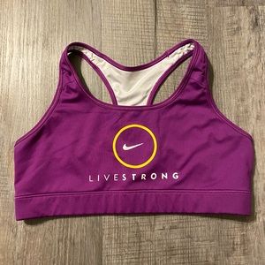 Purple Nike Livestrong sports bra 💜💛